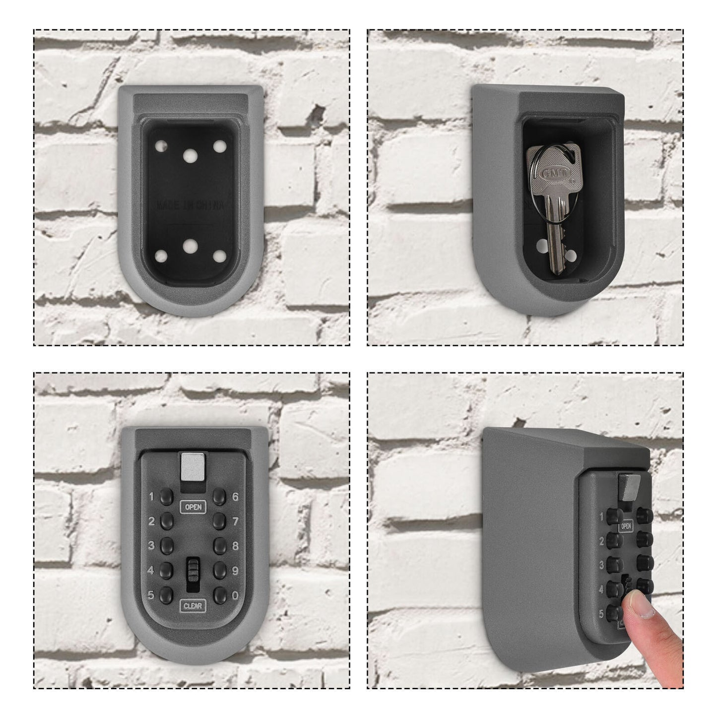 Outdoor High Security Wall Mounted Key Safe Box Code Lock Storage 4 Digit UK