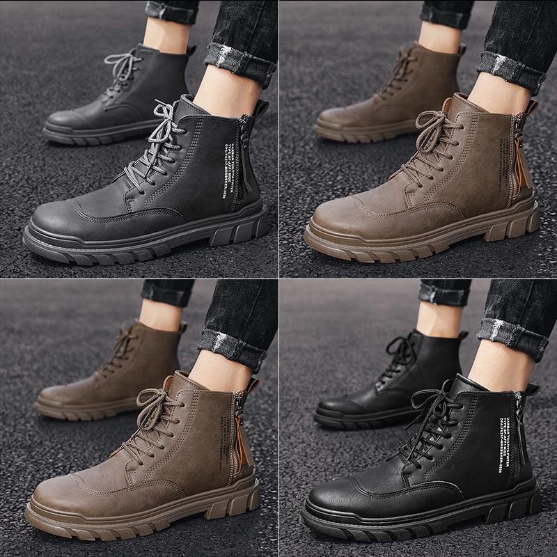 High-top tooling men's boots British style desert shoes