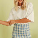 High Waist Plaid Skirt