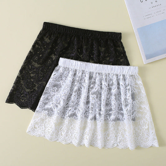 Spring And Autumn Sweater Layered Lace Skirt