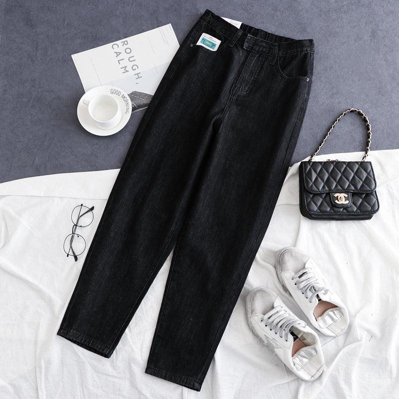 Denim Tight-Waisted Nine-Point Harlem Pants Lady