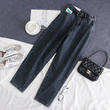 Denim Tight-Waisted Nine-Point Harlem Pants Lady