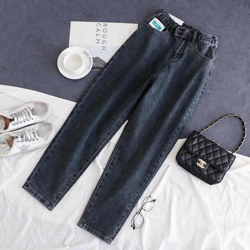 Denim Tight-Waisted Nine-Point Harlem Pants Lady
