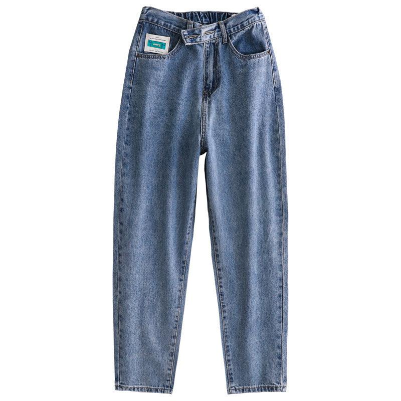 Denim Tight-Waisted Nine-Point Harlem Pants Lady