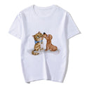 Cute Cartoon Animal Print Short Sleeve T-Shirt For Lovers