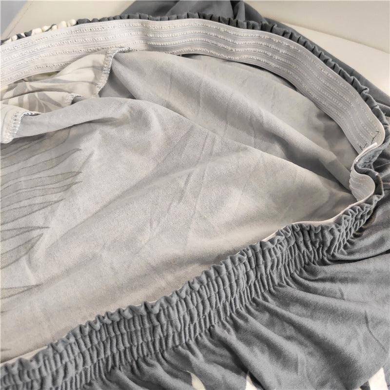 Home High Elastic Blue Flower Printed Chair Cover