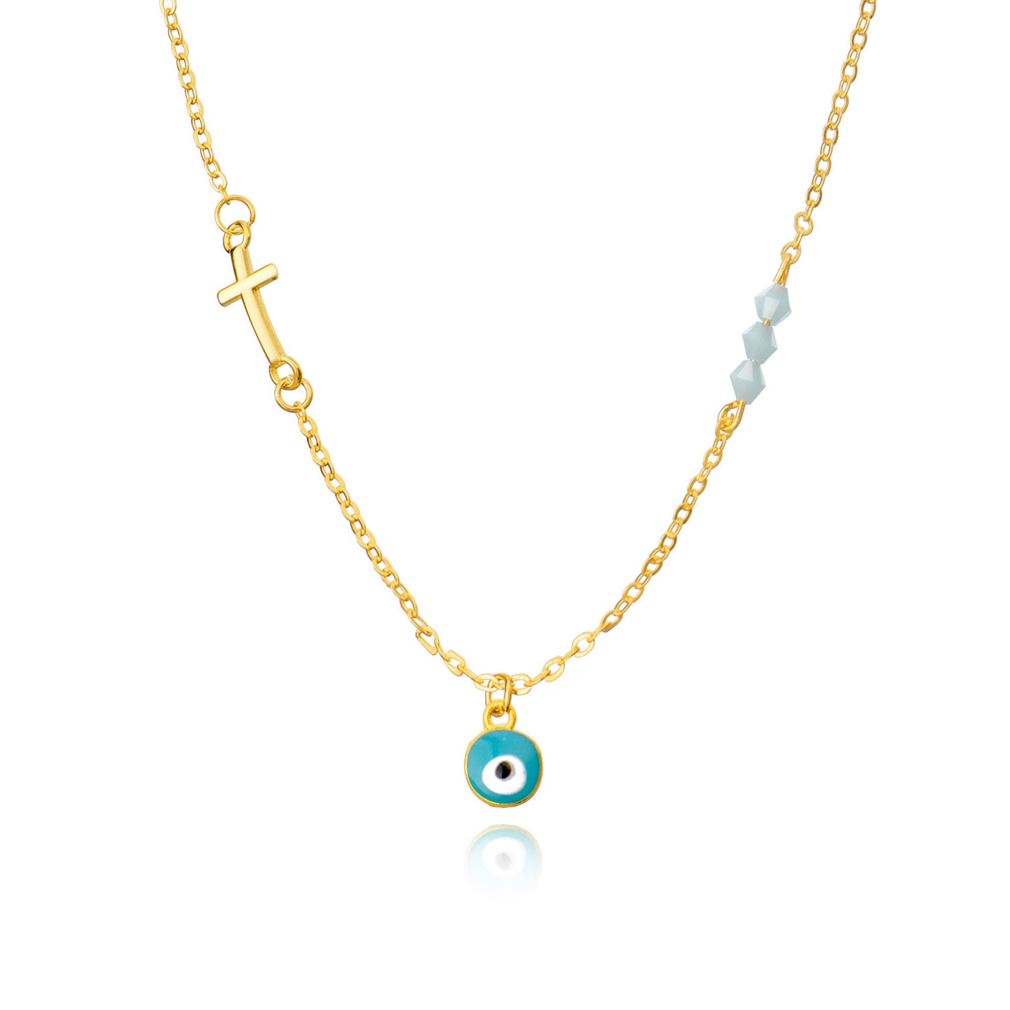 Pendant Fashion Cross Clavicle Chain Simple European And Beautiful Turquoise Necklace