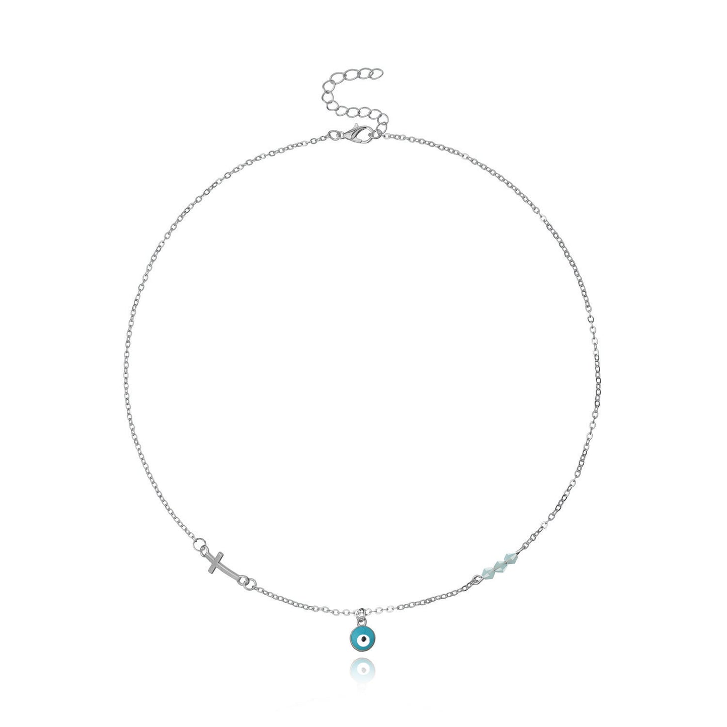 Pendant Fashion Cross Clavicle Chain Simple European And Beautiful Turquoise Necklace