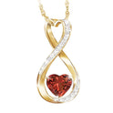 Popular Rhinestone Crystal Gemstone Love Heart Drop Necklace