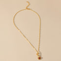 Popular Rhinestone Crystal Gemstone Love Heart Drop Necklace