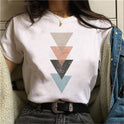 Simple Geometric Graphic Print Ladies Plus Size Casual T-shirt