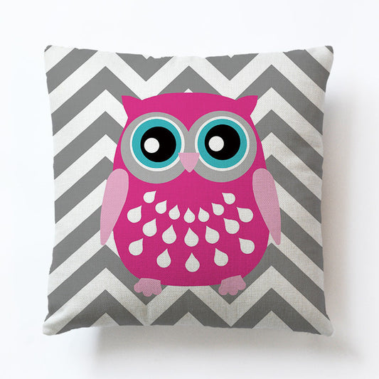 Owl Geometric Simple Animal Cute Cartoon Sofa Pillowcase