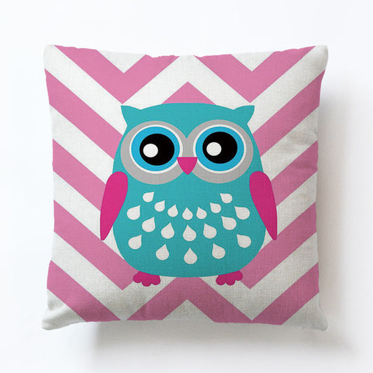 Owl Geometric Simple Animal Cute Cartoon Sofa Pillowcase