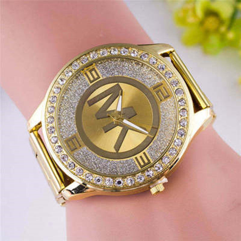 Alloy Diamond Fashion Trend Steel Band Men's Watch
