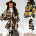 Autumn And Winter Long-sleeved Plaid Coat Shirt Women