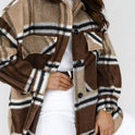 Autumn And Winter Long-sleeved Plaid Coat Shirt Women