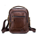 Top Layer Cowhide Men's Bag Retro Style Vertical Square Bag
