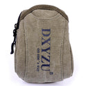 Men's Portable Retro Canvas Belt Bag With Hook