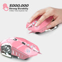 New X500 Pink Gaming Mouse 3200dpi White Light Design