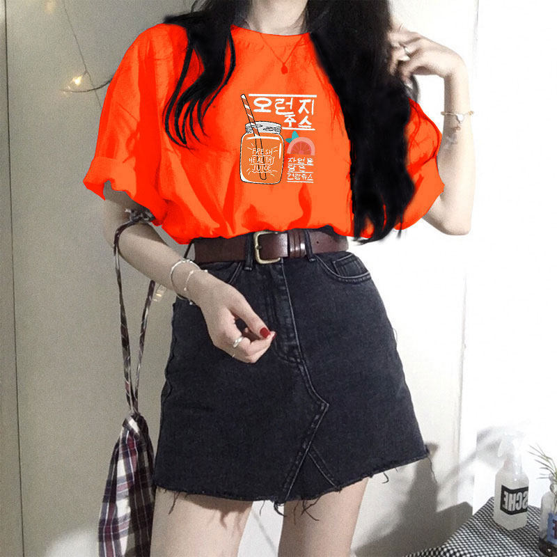 Student Loose, All-match Blouse With Half Sleeves