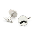 Metal Copper Round Black Beard Cuff Links