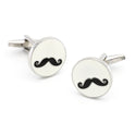 Metal Copper Round Black Beard Cuff Links