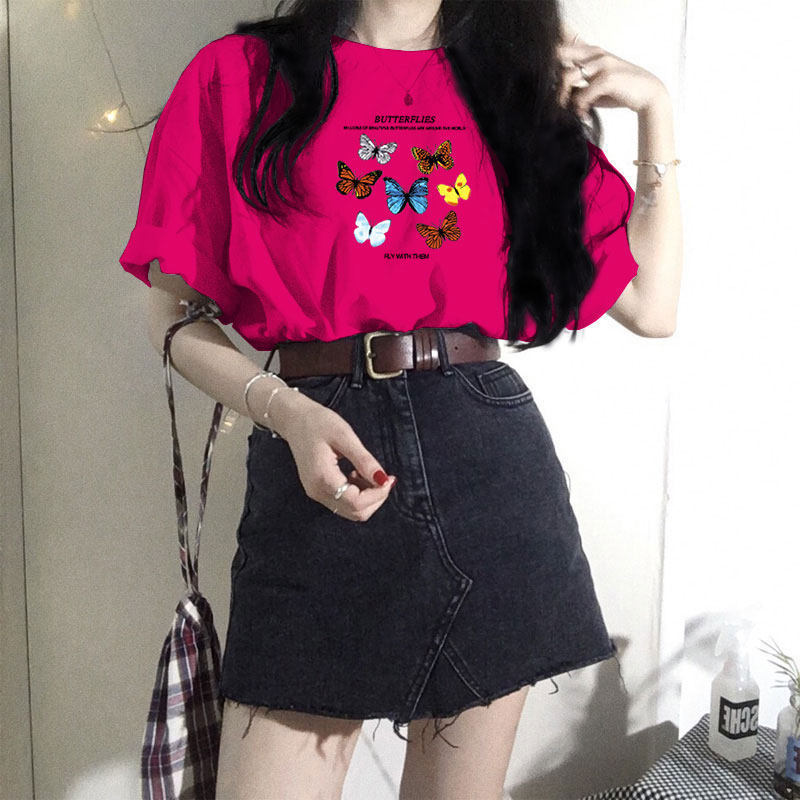 Student Loose, All-match Blouse With Half Sleeves