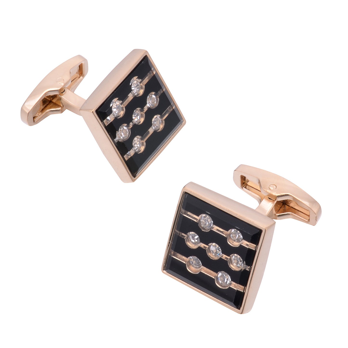 High-Quality Diamond-Studded Rose Gold Simple And Fashionable French Cufflinks