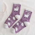 Cartoon Anime Jacquard Cotton Breathable Ins Tide Simple Tube Socks