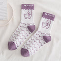 Cartoon Anime Jacquard Cotton Breathable Ins Tide Simple Tube Socks