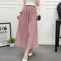 Summer Pleated Wide Leg Pants Thin Women's Eight Quarter Hakama