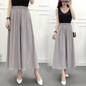 Summer Pleated Wide Leg Pants Thin Women's Eight Quarter Hakama