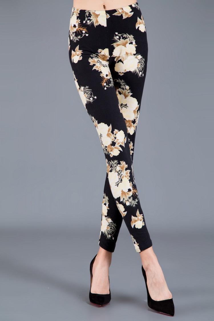Printed And Plush Leggings For Exterior Wear