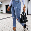 Winter New Style Hot-Selling Ladies Jeans Ripped Holes Are Thinner Ladies Jeans Trousers