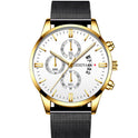 Blue Men's Mesh Strap Watch Men's Quartz Calendar Watch Fashion Business Watch
