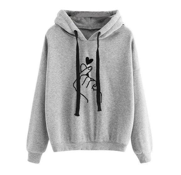Loose Casual Printed Hooded Women's Sweater