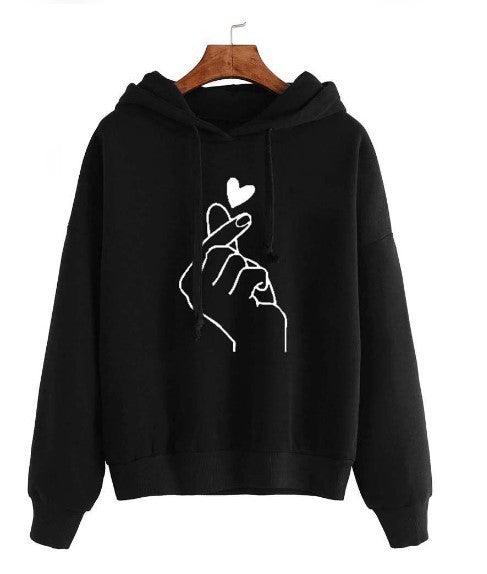 Loose Casual Printed Hooded Women's Sweater