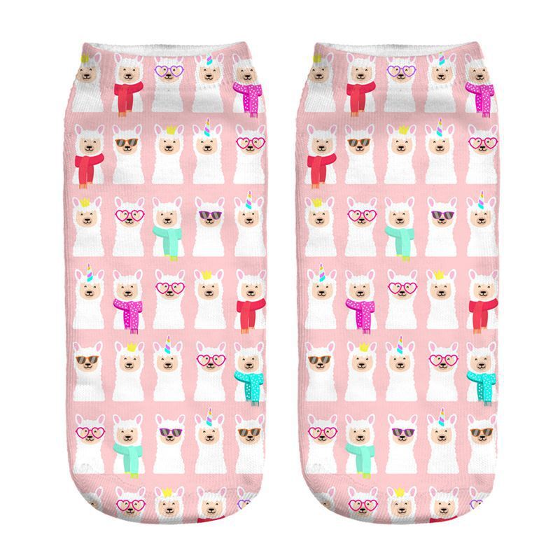 3D Digital Printed Alpaca Women's Pump Socks