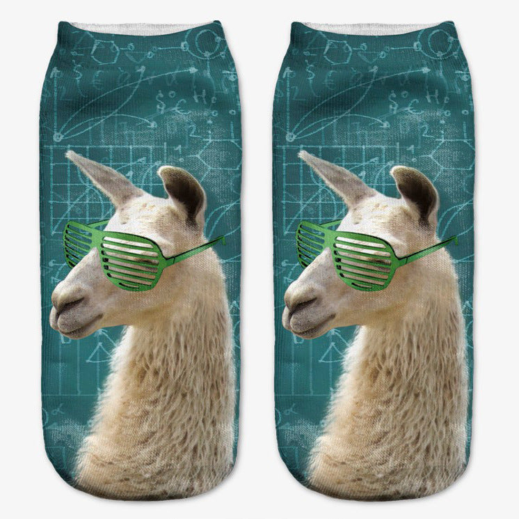 3D Digital Printed Alpaca Women's Pump Socks