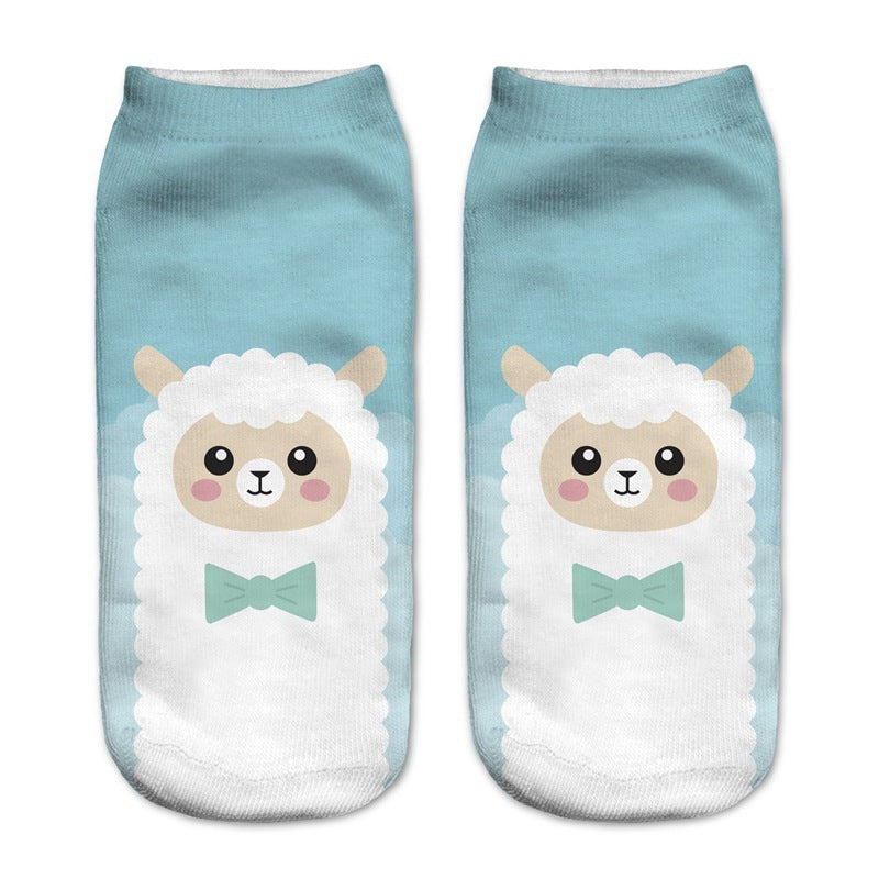 3D Digital Printed Alpaca Women's Pump Socks