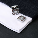 Square Roman Pattern Diamond Cufflinks Cufflinks