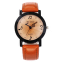 Musical Note Pattern Simple Dial Belt Quartz Watch