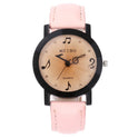 Musical Note Pattern Simple Dial Belt Quartz Watch