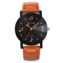 Musical Note Pattern Simple Dial Belt Quartz Watch