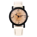 Musical Note Pattern Simple Dial Belt Quartz Watch