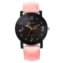 Musical Note Pattern Simple Dial Belt Quartz Watch