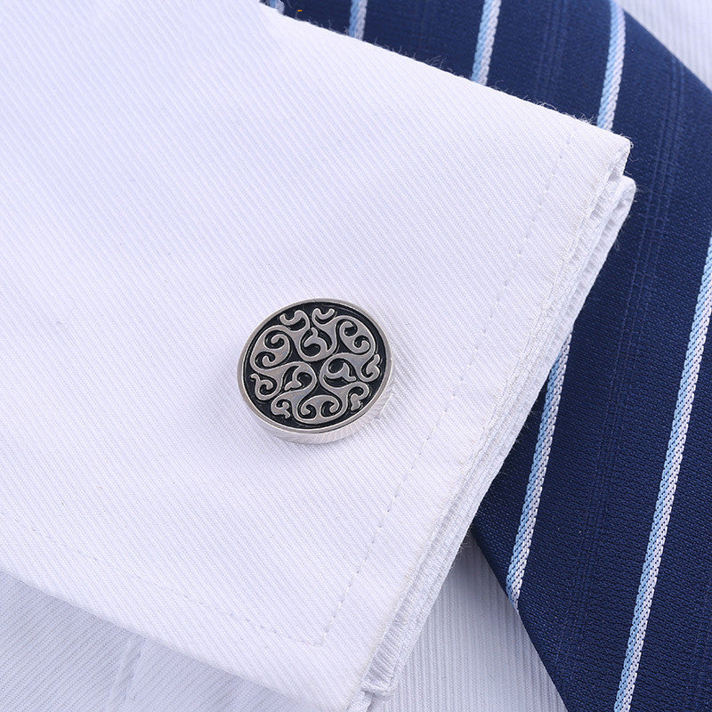 European And American Palace Pattern Cufflinks Cuff Nails Men's French Shirt Buttons