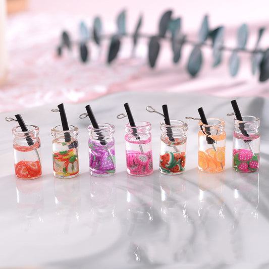 DIY Earring Accessories Fruit Sliced Beverage Bottle Accessories
