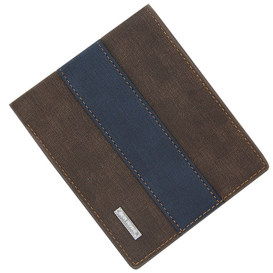 Men's Wallet Short Style Large Capacity Multi-Card Bag Fashion Three Percent Frosted Wallet