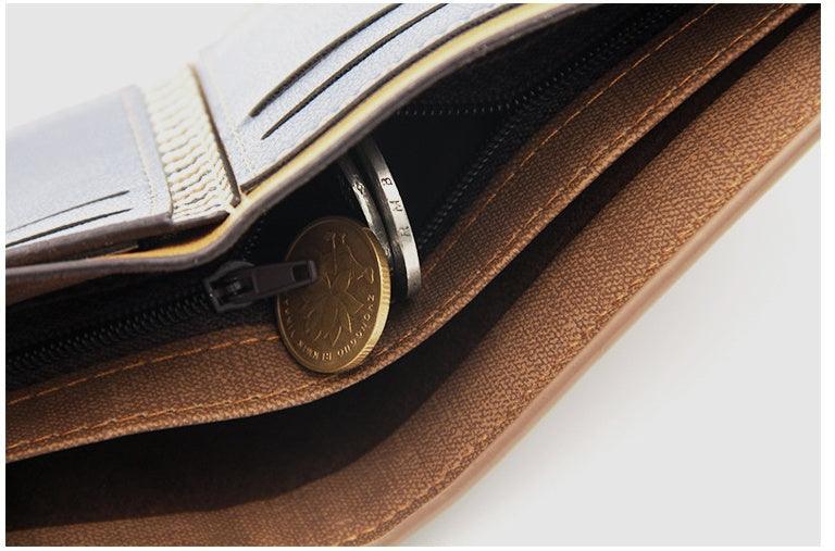 Men's Wallet Short Style Large Capacity Multi-Card Bag Fashion Three Percent Frosted Wallet